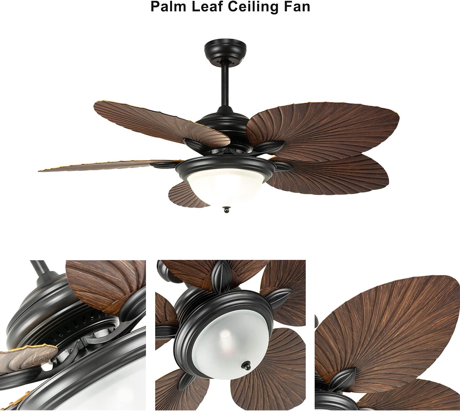 Whmetal cover Tropical Ceiling Fans with Lights - $125