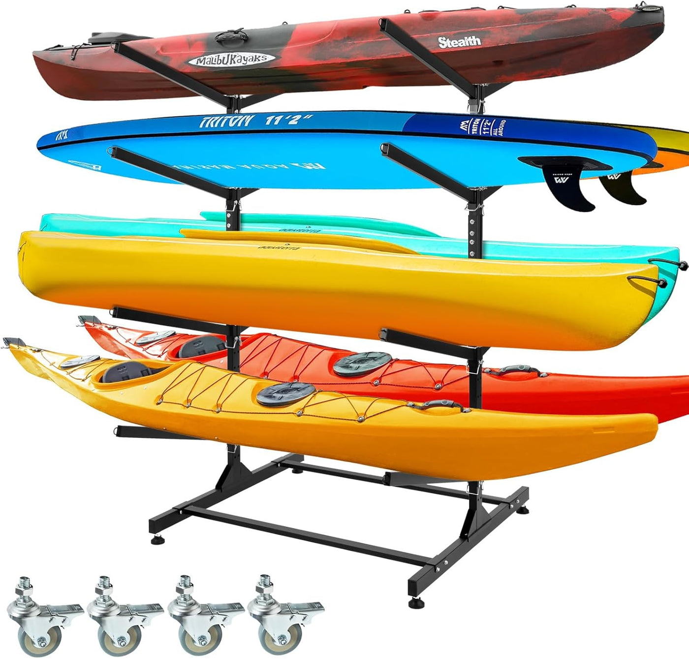 Heavy-Duty Kayak Storage Rack, Adjustable Kayak Rack for Indoor & Outdoor Use - $125
