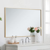 Elegant Decor Metal Frame Rectangle Mirror 30 inch in Brass - $130