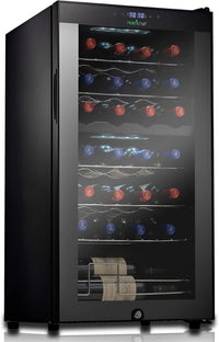 NutriChef PKCWCDS285 28 Bottle Fridge | Dual Zone Chiller | Adjustable Temperature - $285