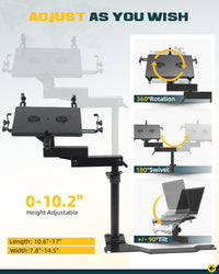 Heavy Duty Truck Laptop Mount Fit for Toyota Tacoma 2024 2025 Adjustable Aluminum - $80