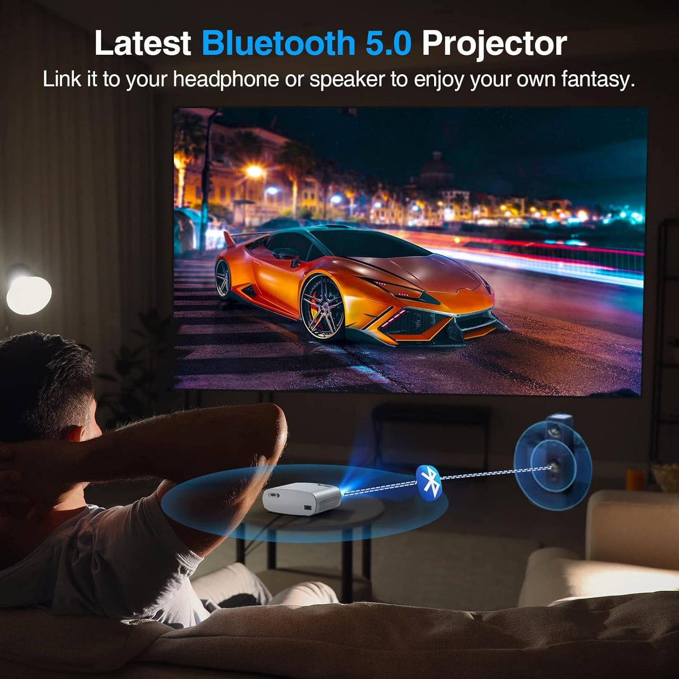 [Upgraded] Projector with WiFi and Bluetooth, 9500L Native 1080P Projector FHD - $65