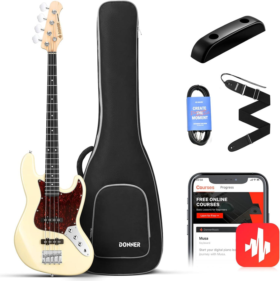 Donner Electric Bass Guitar 4 Strings Full-Size Standard Bass JB - $120