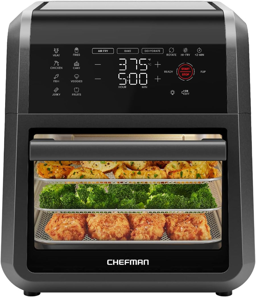 Chefman 12-Quart 6-in-1 Air Fryer Oven w/ Digital Timer, Touchscreen, & 12 Presets - $80