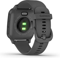 Garmin Venu Sq, GPS Smartwatch with Shadow Gray Case and Slate Silicone Band - $100