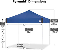 E-Z UP Pyramid Instant Shelter Canopy, 10' x 10' with Wide-Trax Roller Bag - $180