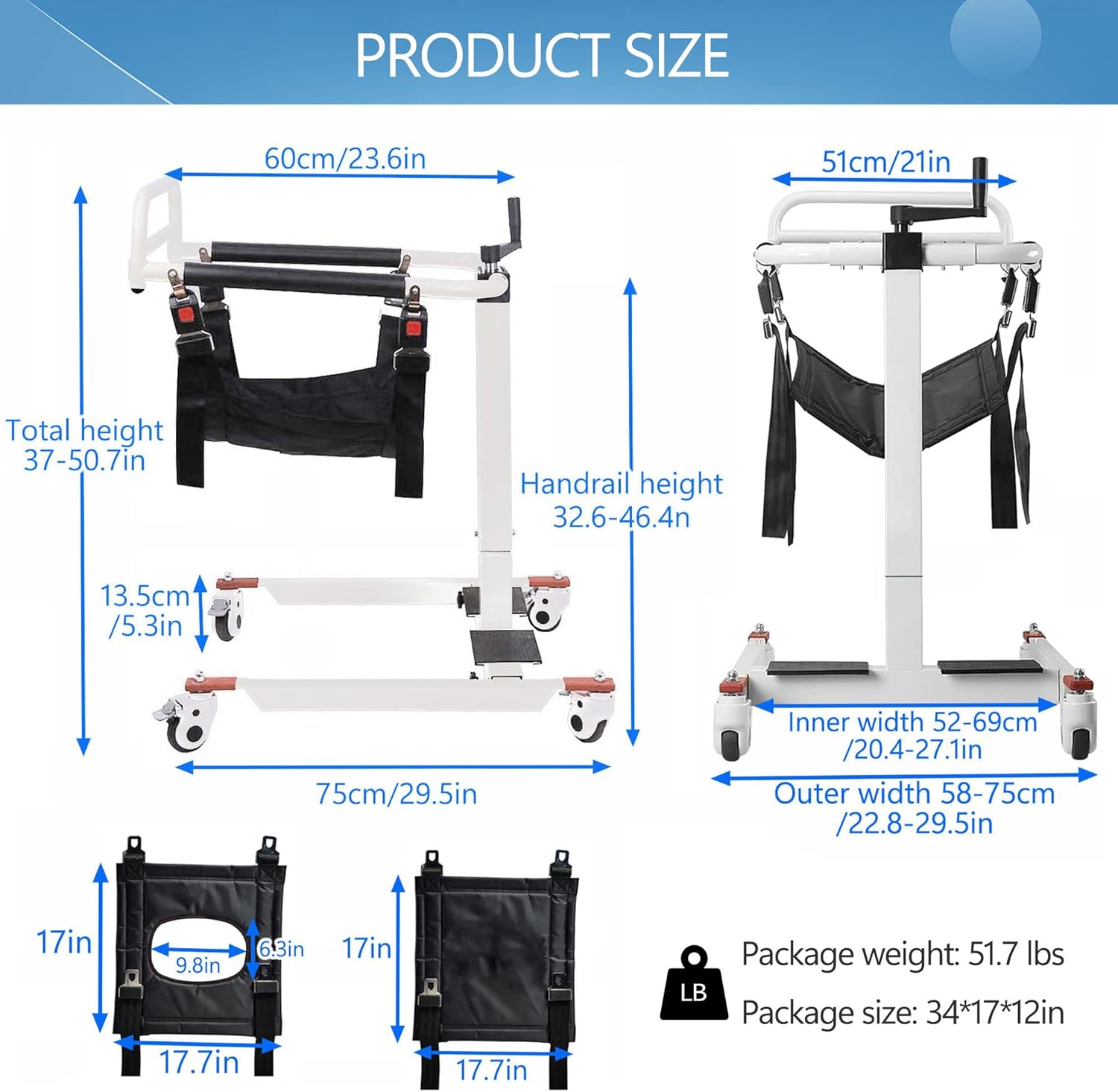 Patient Lift Transfer Chair, Patient Lift for Home Portable car Lift Transfer - $280