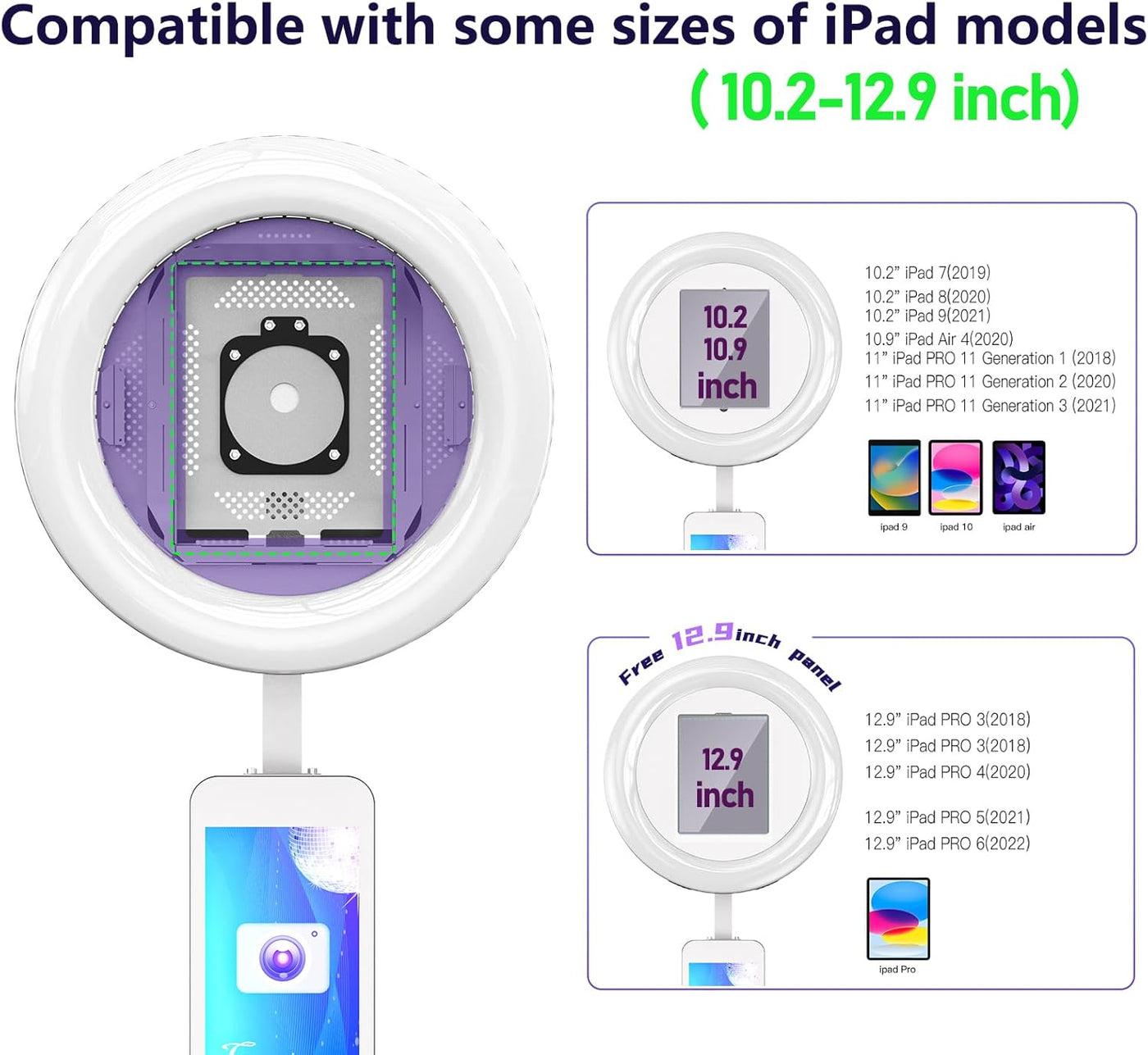 Portable Photo Booth Shell Stand for Ipad 10.2'' 10.9'' 11'' 12.9 Selfie - $480