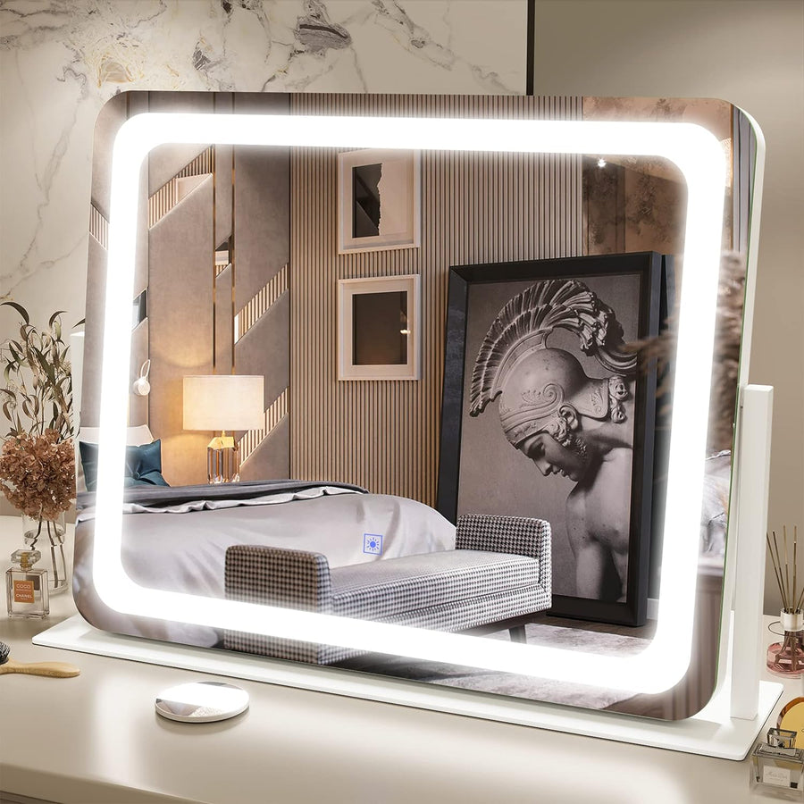 FENNIO Vanity Mirror with Lights 22"x19" LED Lighted Makeup Mirror - $45