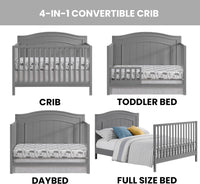 Oxford Baby North Bay 4-in-1 Convertible Baby Crib, Dove Gray - $130