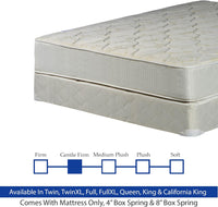 9-Inch Innerspring Mattress & 8" Wood Box Spring Set with Frame, Full, Beige - $235