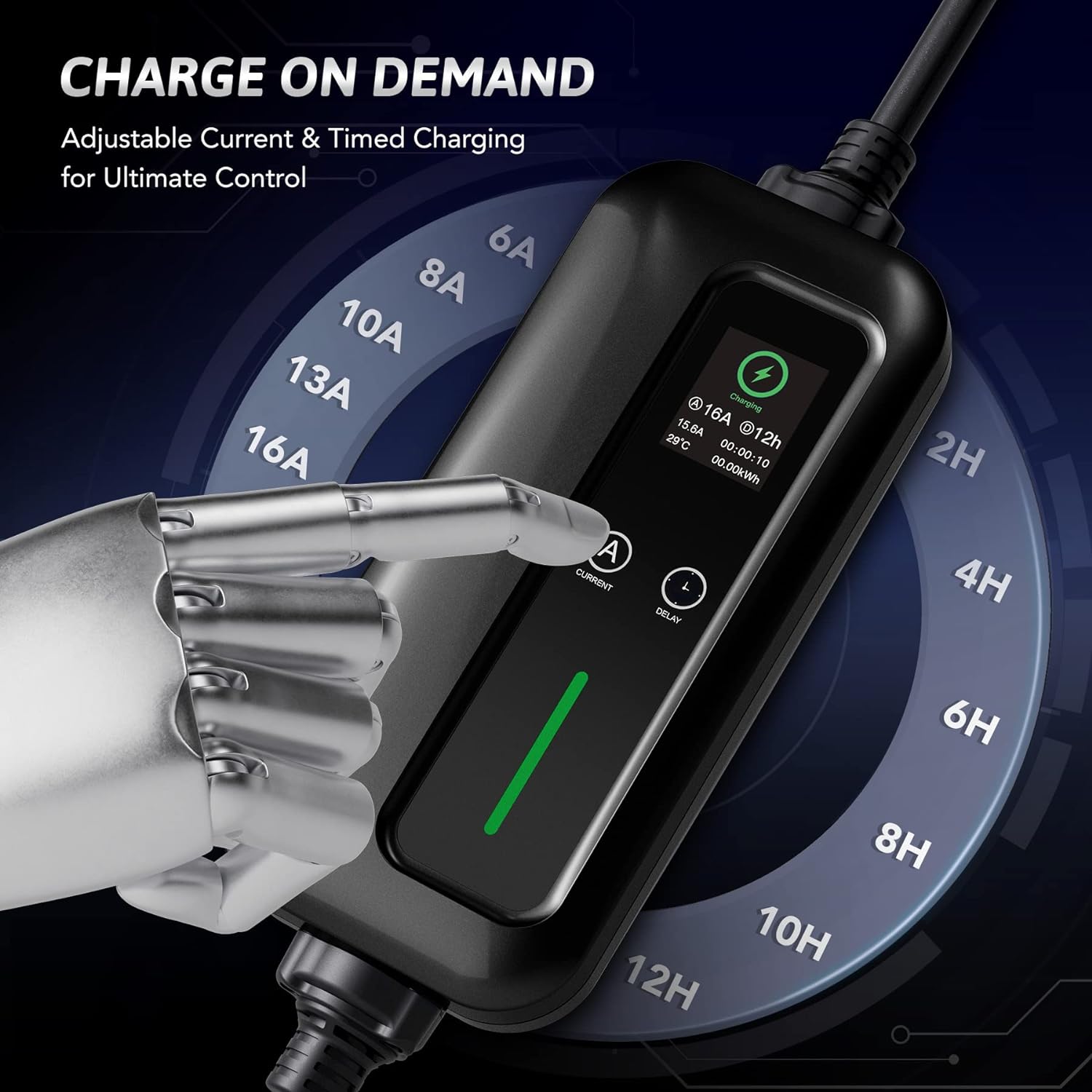 Level 2 & Level 1 EV Charger, 16Amp 110-240V Portable J1772 Electric Car Charger - $100