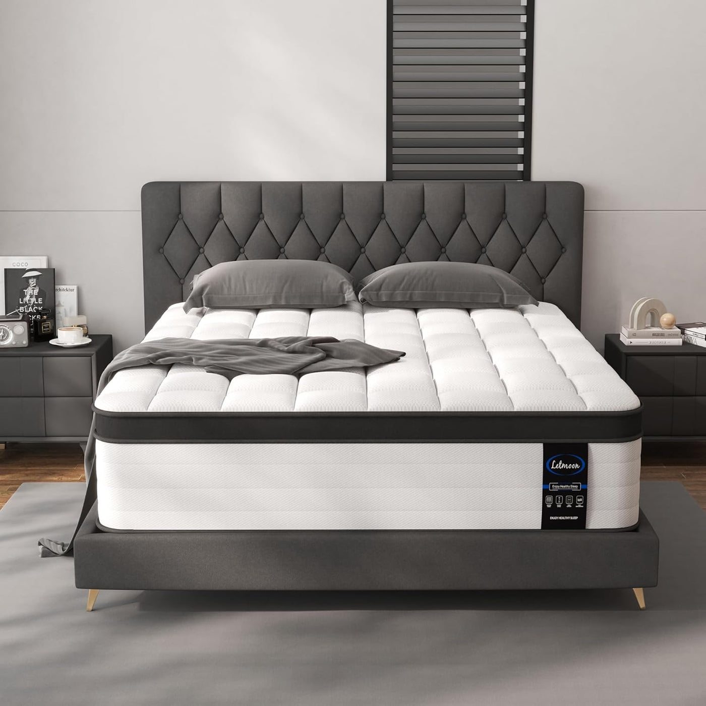 King Size Mattress, 12 Inch Hybrid King Mattress, Medium Firm Mattress - $150