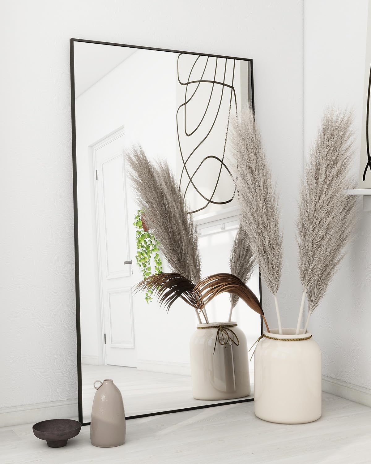 Koonmi 71"x31" Floor Mirror Full Length, Bedroom Floor Body Mirror with Stand - $130