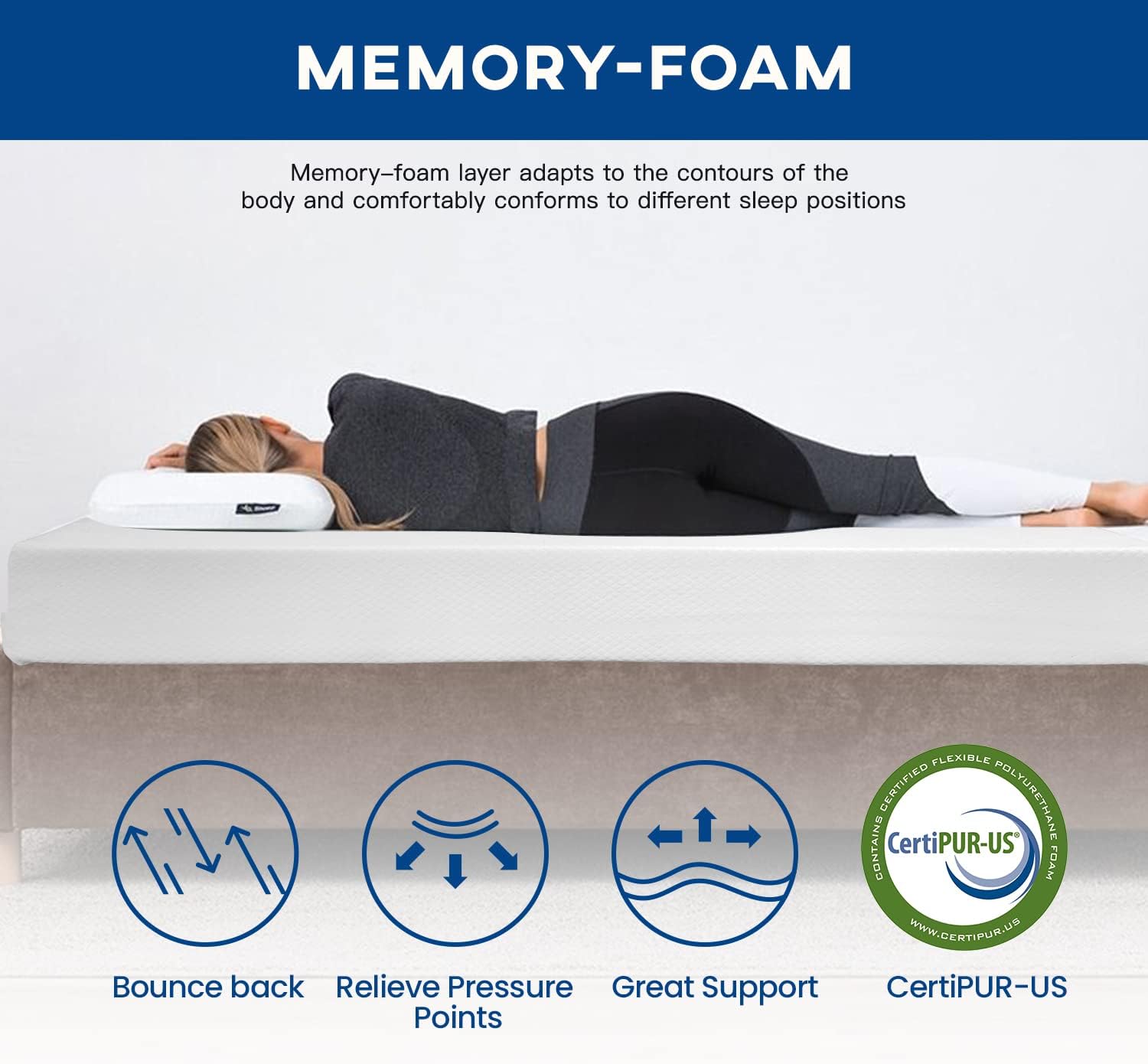 10 inch Gel Memory Foam Mattress for Cool Sleep & Pressure Relief - $90