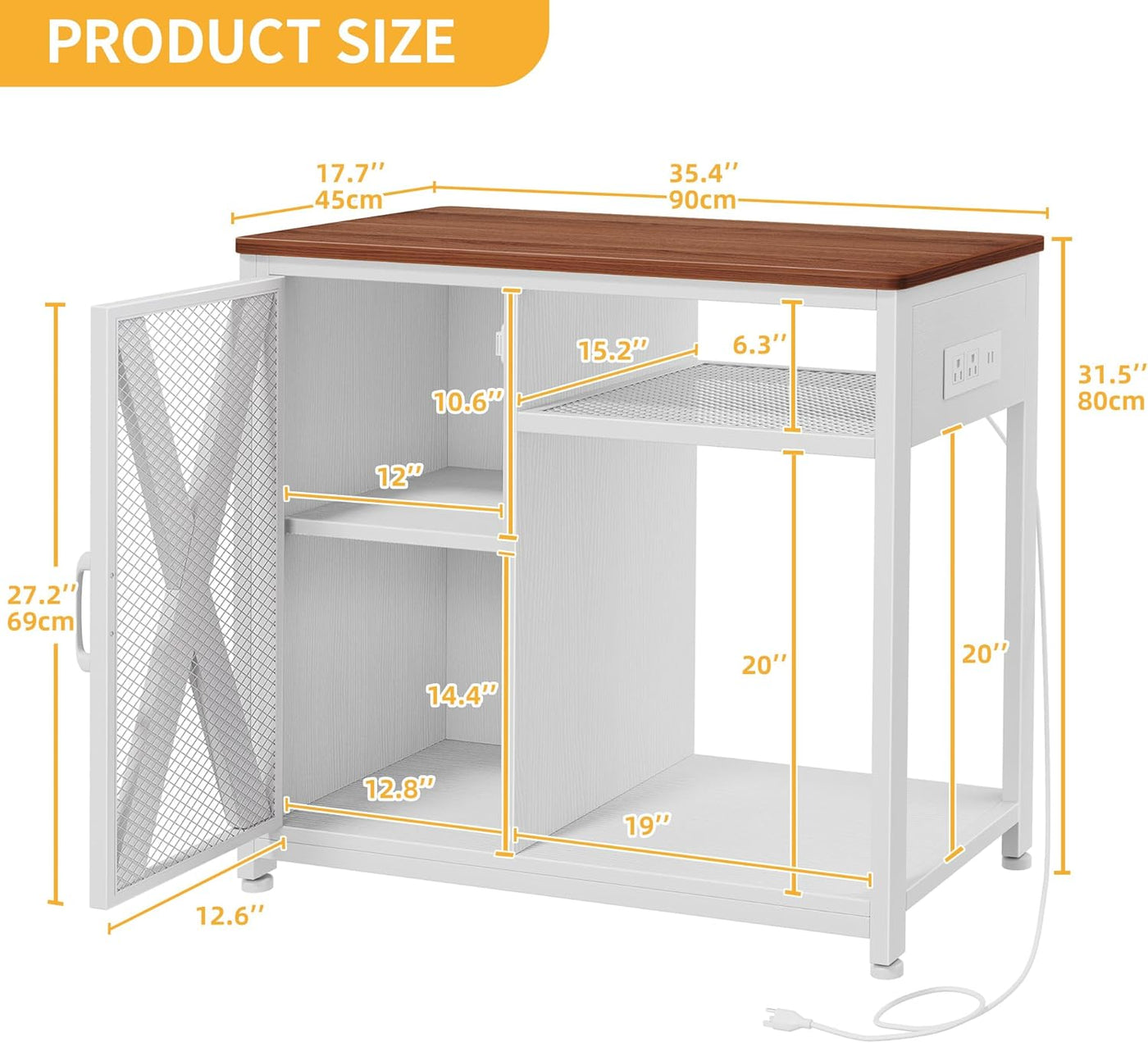 DWVO 40-50 Gallon Aquarium Stand with Power Outlets & LED Light, White - $75