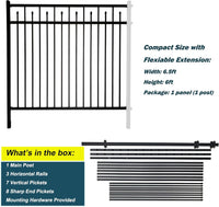 Metal Fence Panels, 6ft H x 6.5ft W Galvanized Steel Fence Panel, Decorative Fence - $105