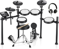 Donner DED-200 Electric Drum Sets with Quiet Mesh Drum Pads, 2 Cymbals w/Choke - $240