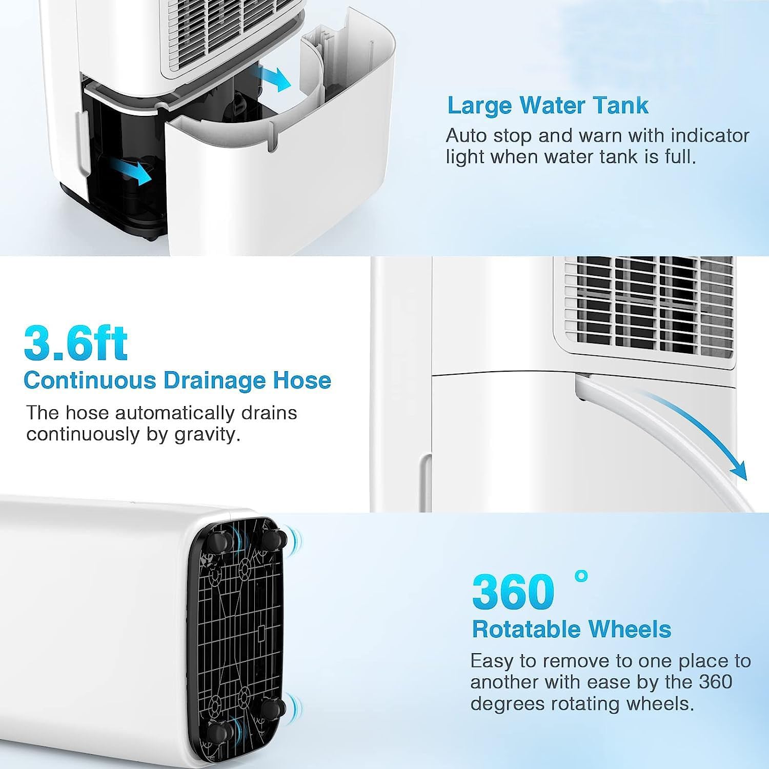 Dehumidifiers for Large Room or Basements, 50 Pint for 4500 Sq.ft Dehumidifier - $105