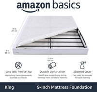 Amazon Basics Smart Box Spring Bed Base, 9-Inch Height Mattress Foundation - $90