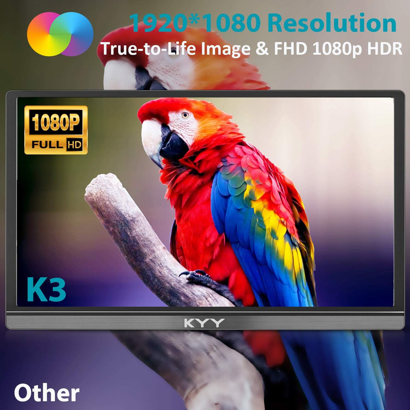 KYY Portable Monitor 15.6inch 1080P FHD USB-C Laptop Monitor - $135