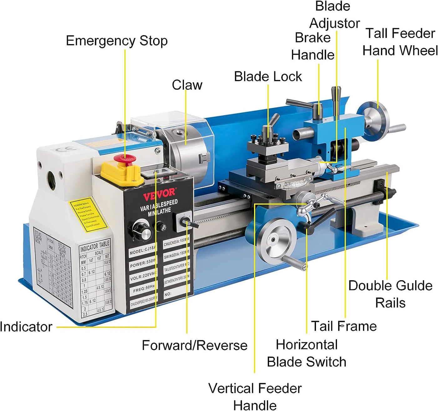 VEVOR Mini Metal Lathe, 7"x14" Benchtop Metal Lathe - $380