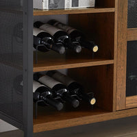 Industrial Wine Bar Cabinet Coffee Bar Cabinet for Liquor Glasses - $165