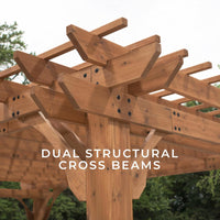 Backyard Discovery Beaumont 16 ft. x 12 ft. All Cedar Wooden Pergola Kit - $1020