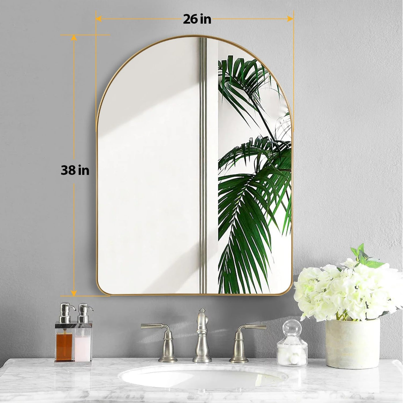 26x38 Inch Gold Bathroom Mirrors for Vanity, Vanity Wall Mirror - $95
