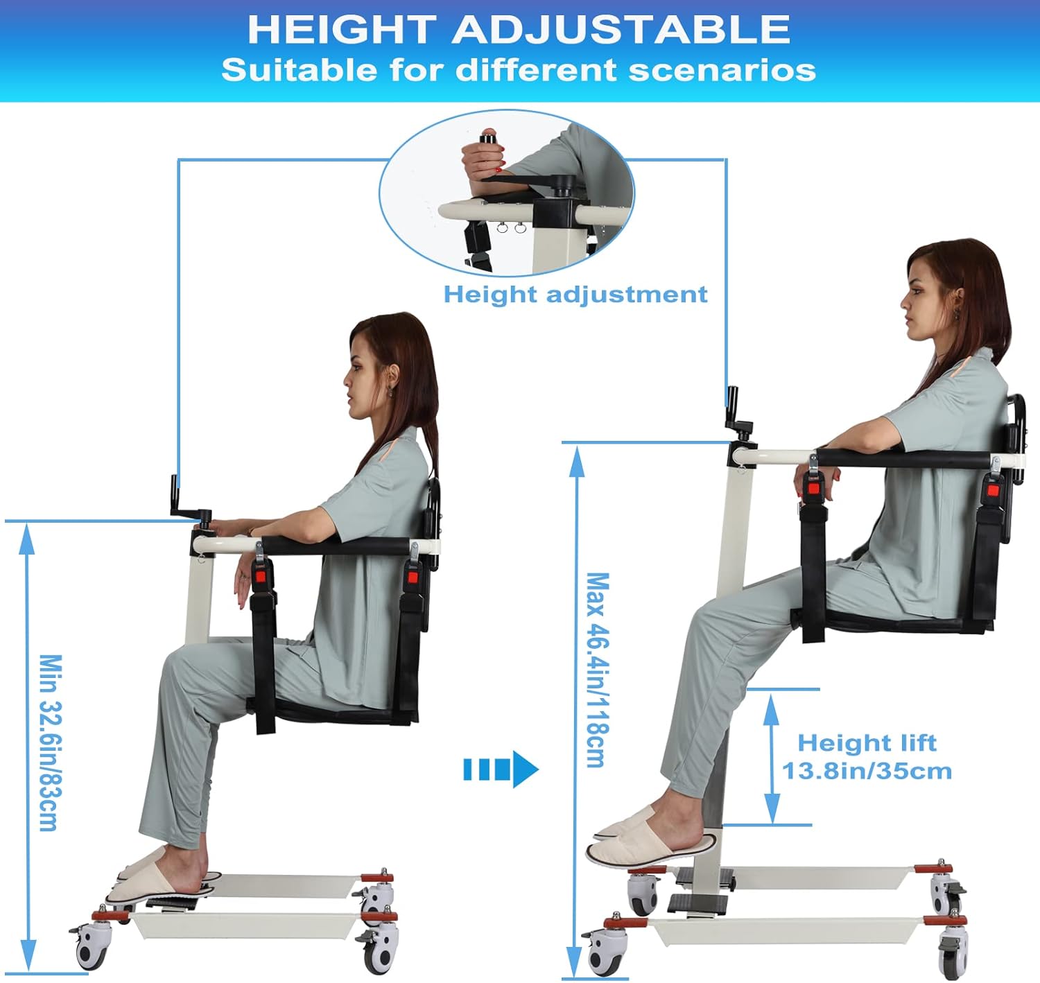 Patient Lift Transfer Chair Lift for Home Wheelchair (Without Bedpan) - $315