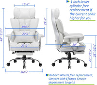 Efomao Desk Office Chair 400LBS, Big and Tall Office Chair, PU Leather Chair - $150