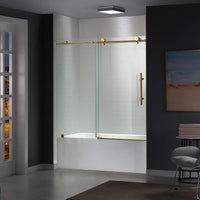 WOODBRIDGE Frameless Bathtub Shower Door,56" - 60" Width,62" Height, 3/8" (10 mm) - $425