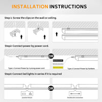 8ft LED Shop Light, 8' 100W 15000lm 6000K (12 Pack), 8 Foot Linkable - $105