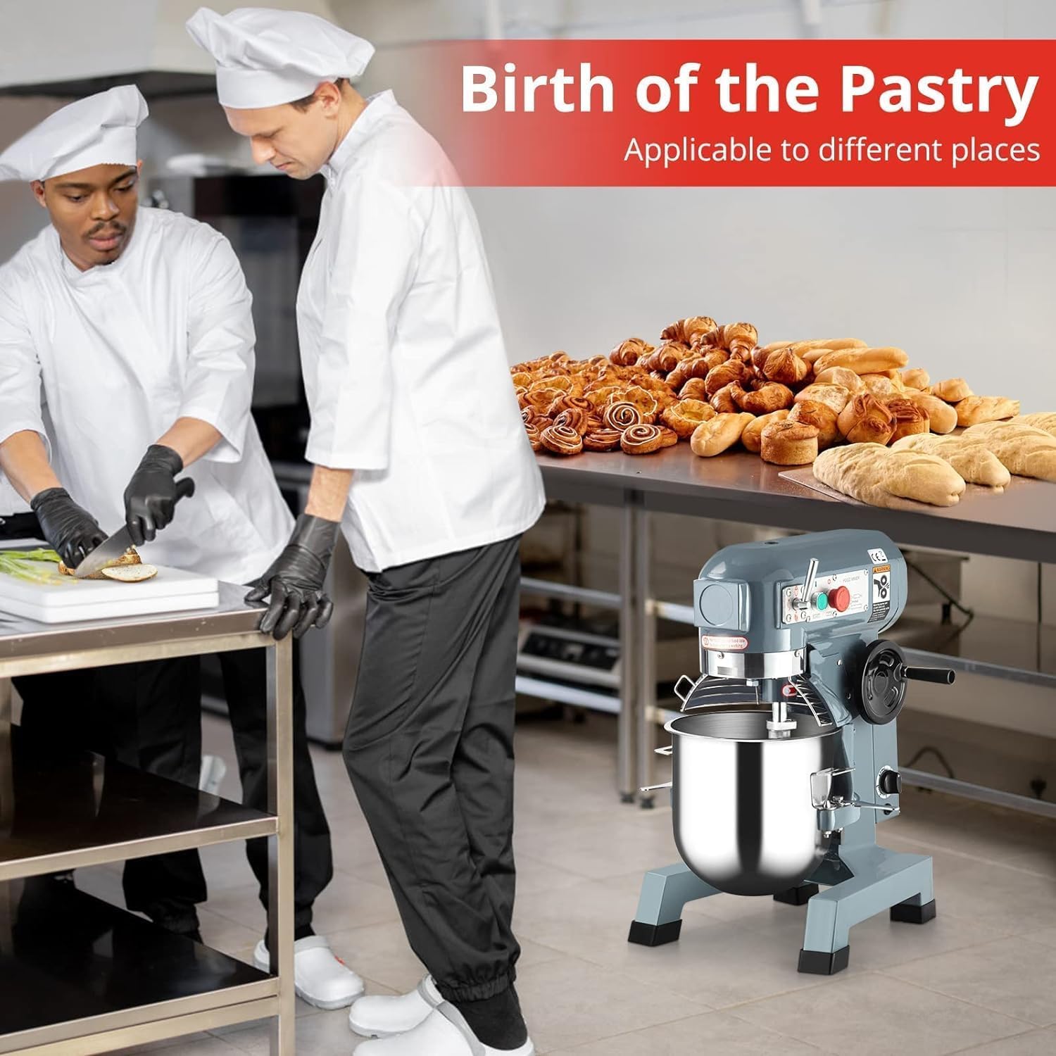 10QT Commercial Food Mixer with Timing Function, Heavy Duty Commercial Mixer - $330