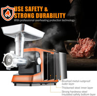 Meat Grinder Electric with 2 Blades, 3 Plates, 3 Sausage Tubes, 1 Kubbe Kit - $110
