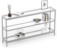 Evajoy Console Table, 55 Inches, Silver - $60