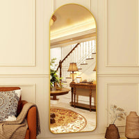 HARRITPURE 64"x21" Arched Full Length Mirror Floor Mirrors,Gold - $45