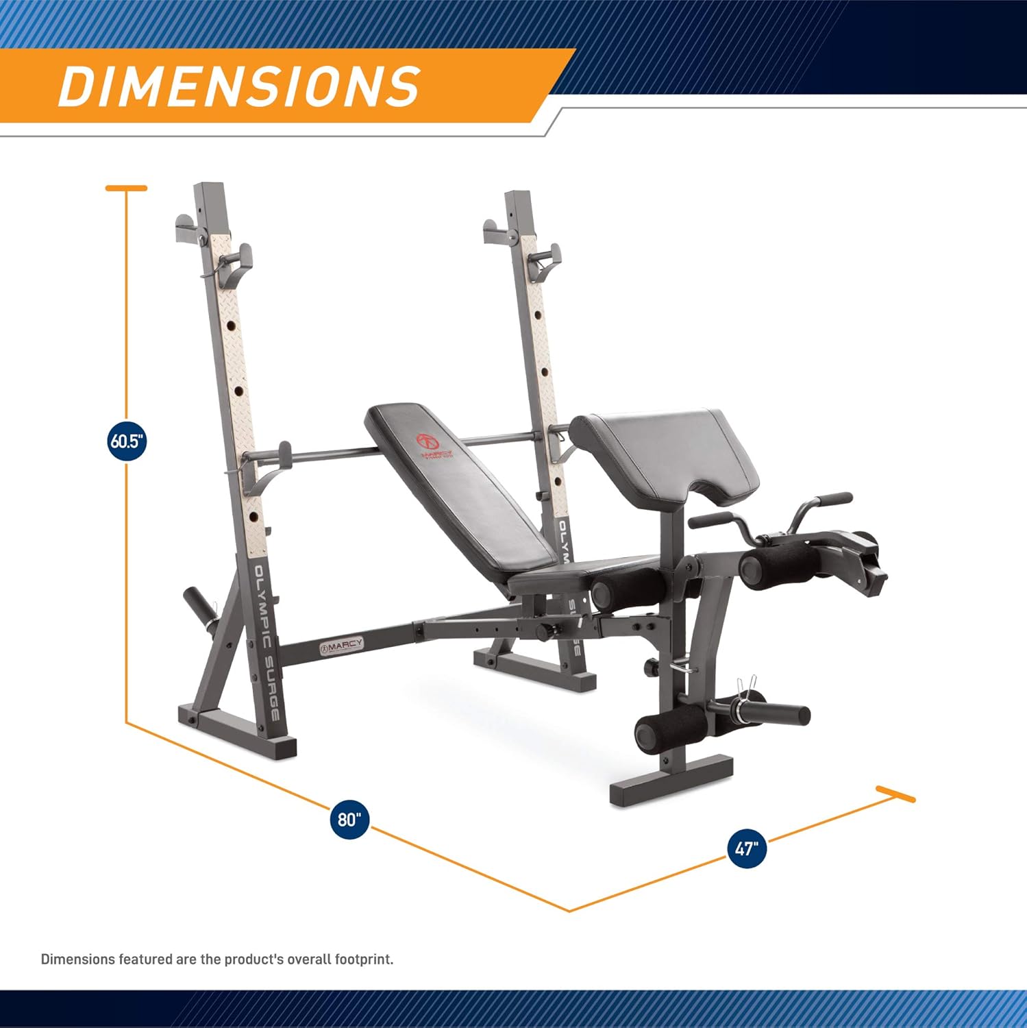 Marcy Olympic Weight Bench with Preacher Curl Pad and Leg Developer - $180