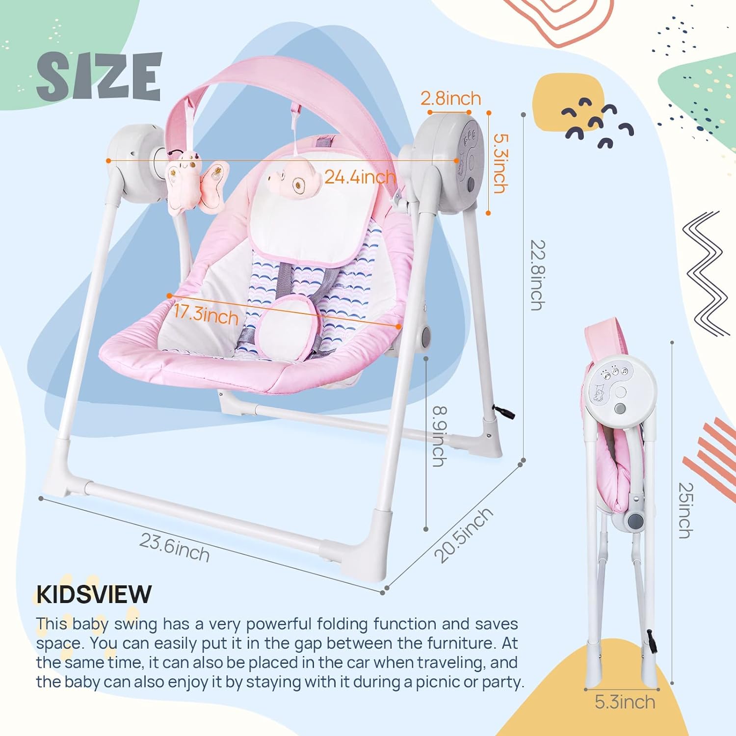 Baby swing with hot sale music and vibration