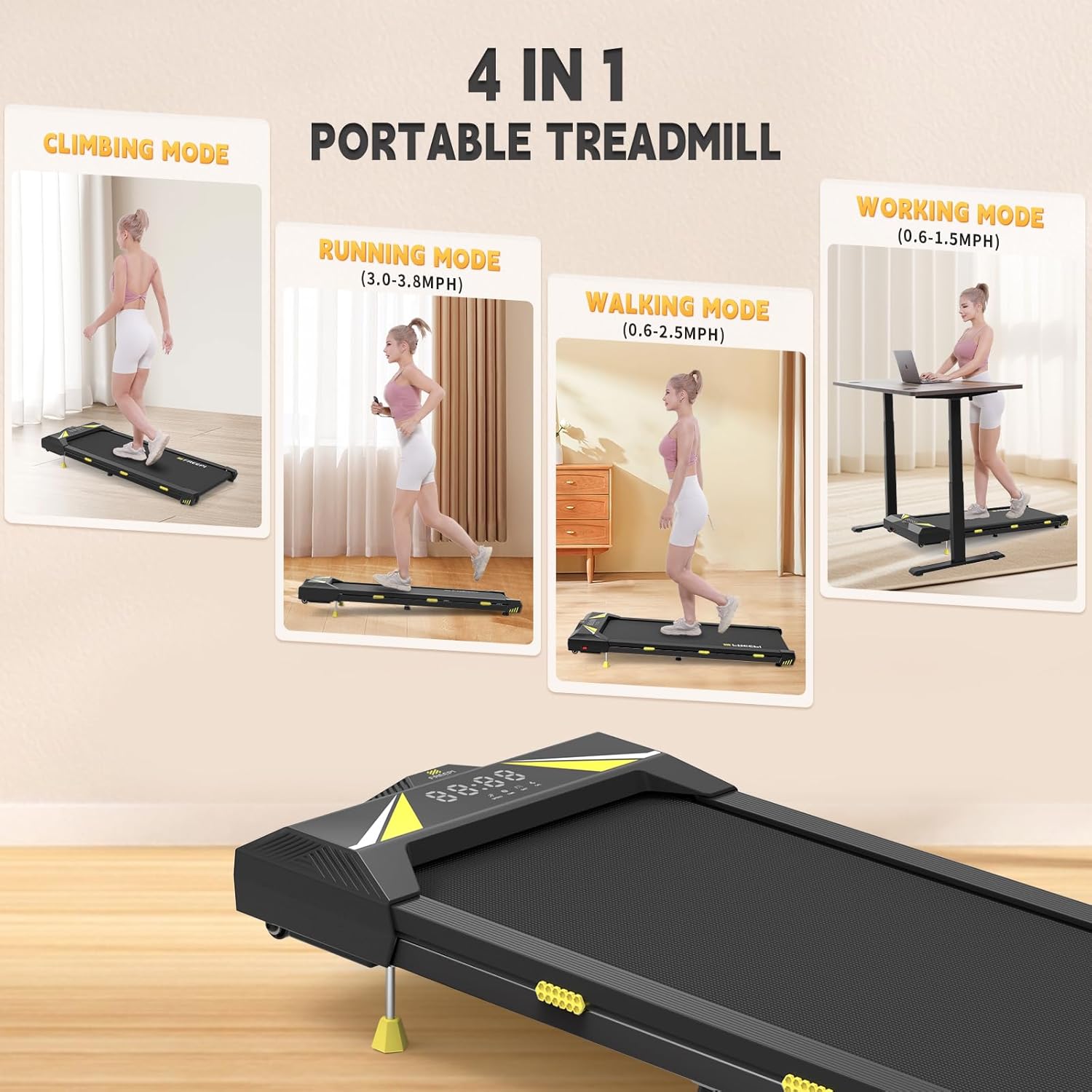 Walking Pad,Protable Treadmill Walking Pad with Incline,Under Desk Treadmill - $125