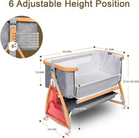 Baby Bassinet, Bedside Bassinet for Baby, 6 Height Adjustable Baby Bed - $85