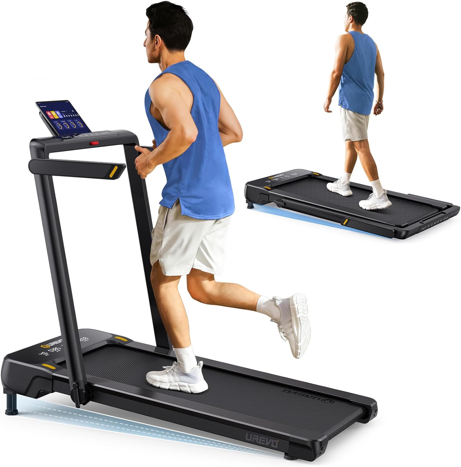 UREVO Foldable Treadmill with Auto Incline, 2.5 HP Under Desk Treadmill (no box) - $265
