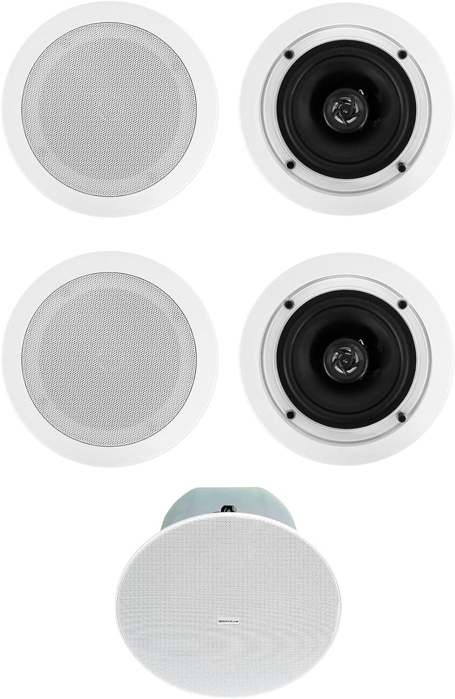 Rockville 2 CC525T White 5.25" Commercial 70v Ceiling Speakers for Restaurant - $75