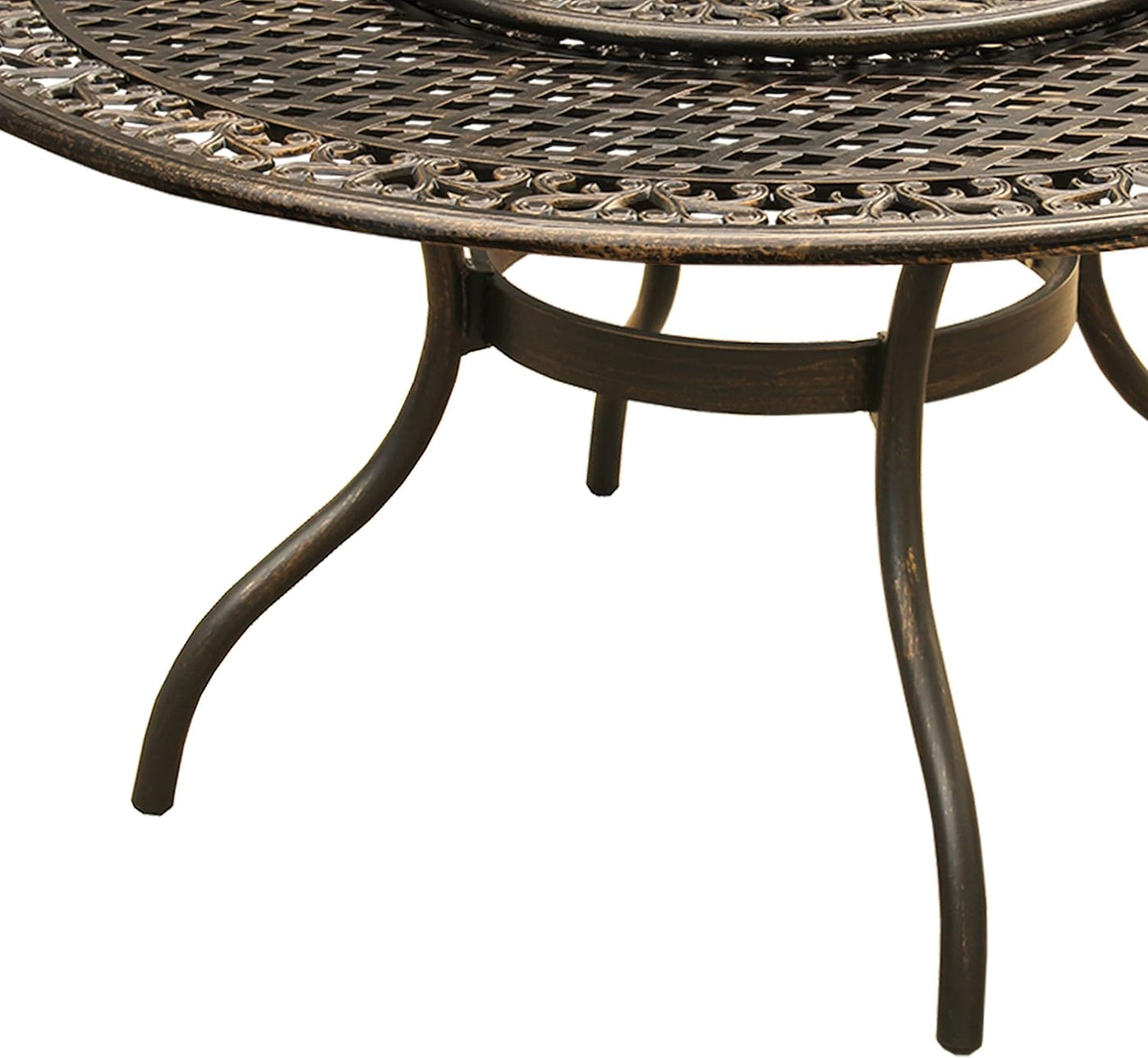 Oakland Living Ornate Mesh Lattice Aluminum 59 inch Bronze Round Dining Table - $295