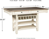 Signature Design by Ashley Bolanburg Counter Height Dining Room Table, Two-tone - $380