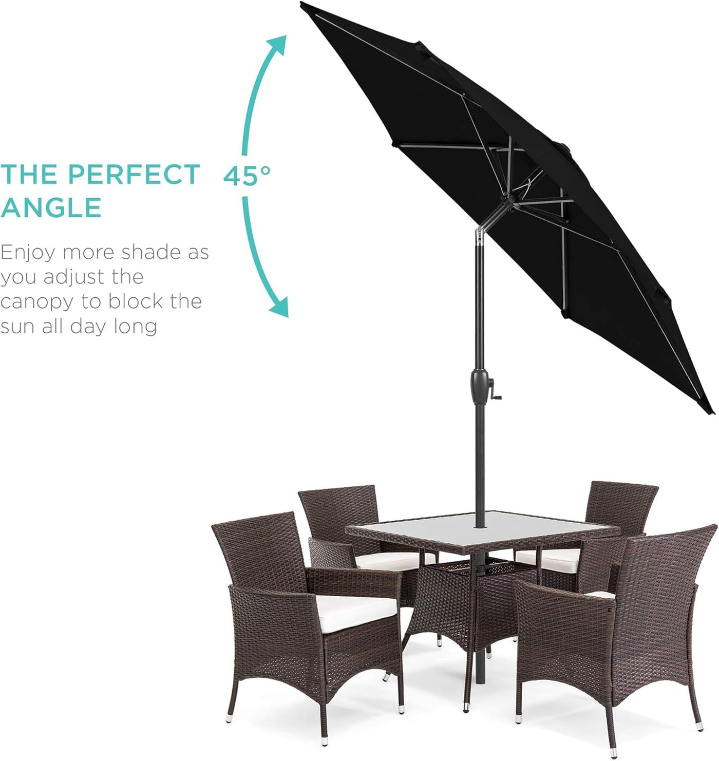 Best Choice Products 7.5ft Heavy-Duty Round Outdoor Market Table Patio Umbrella - $30