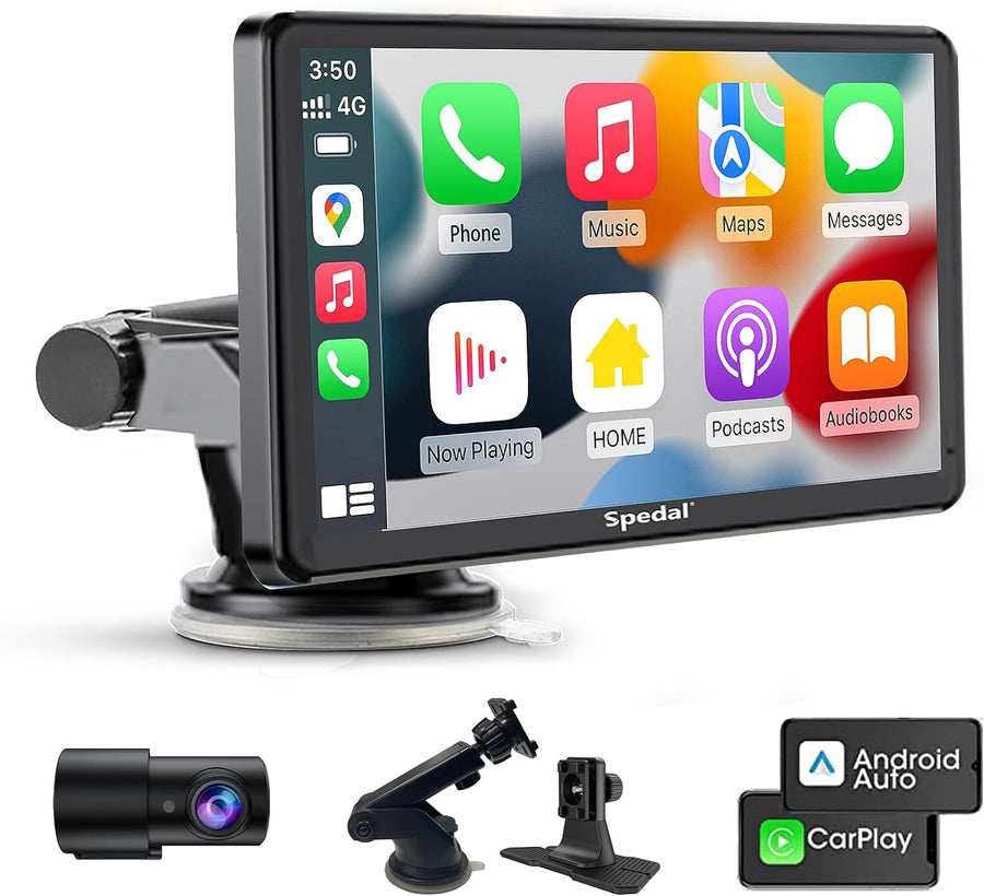 Spedal Wireless Apple Carplay & Android Auto with 2K Dash Cam Front Camera - $110
