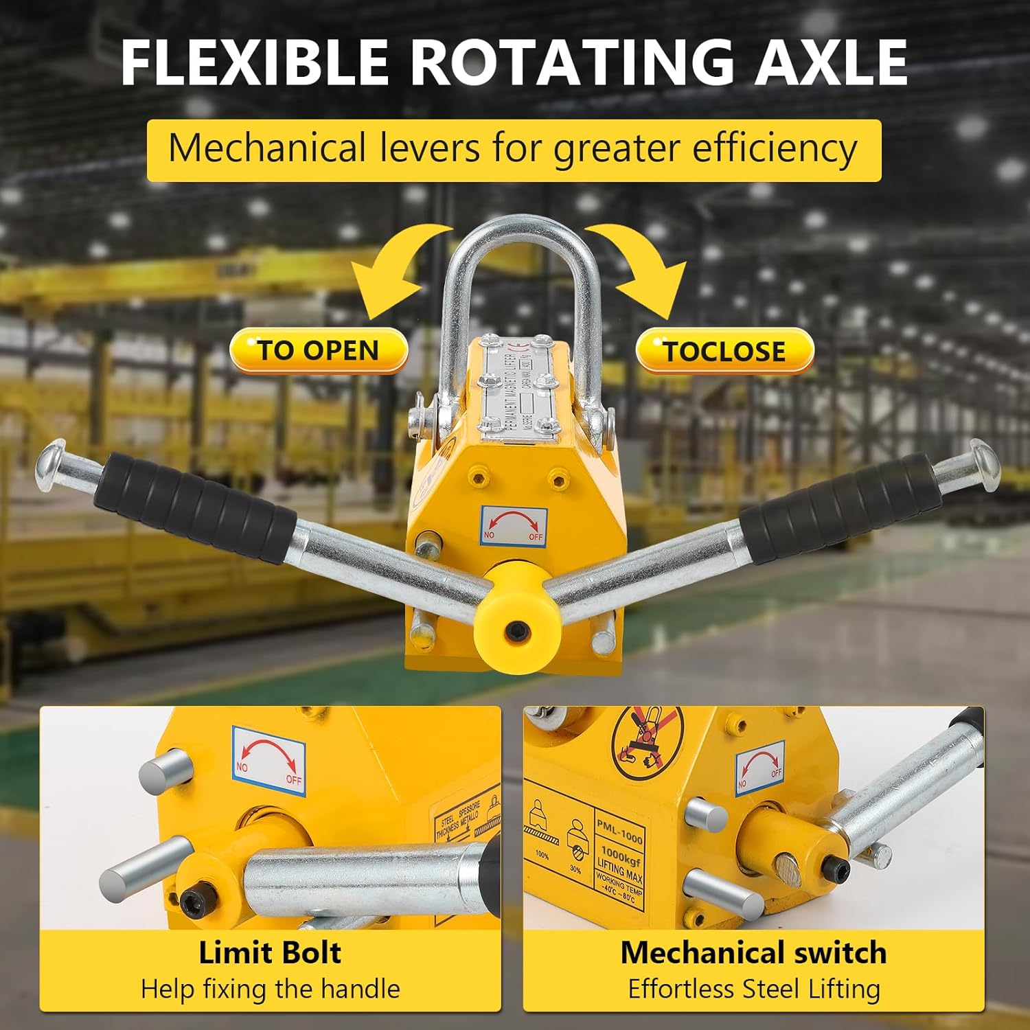 Garvee Magnetic Lifter, 2200Lbs Pulling & Lifting Capacity, Heavy Duty - $145