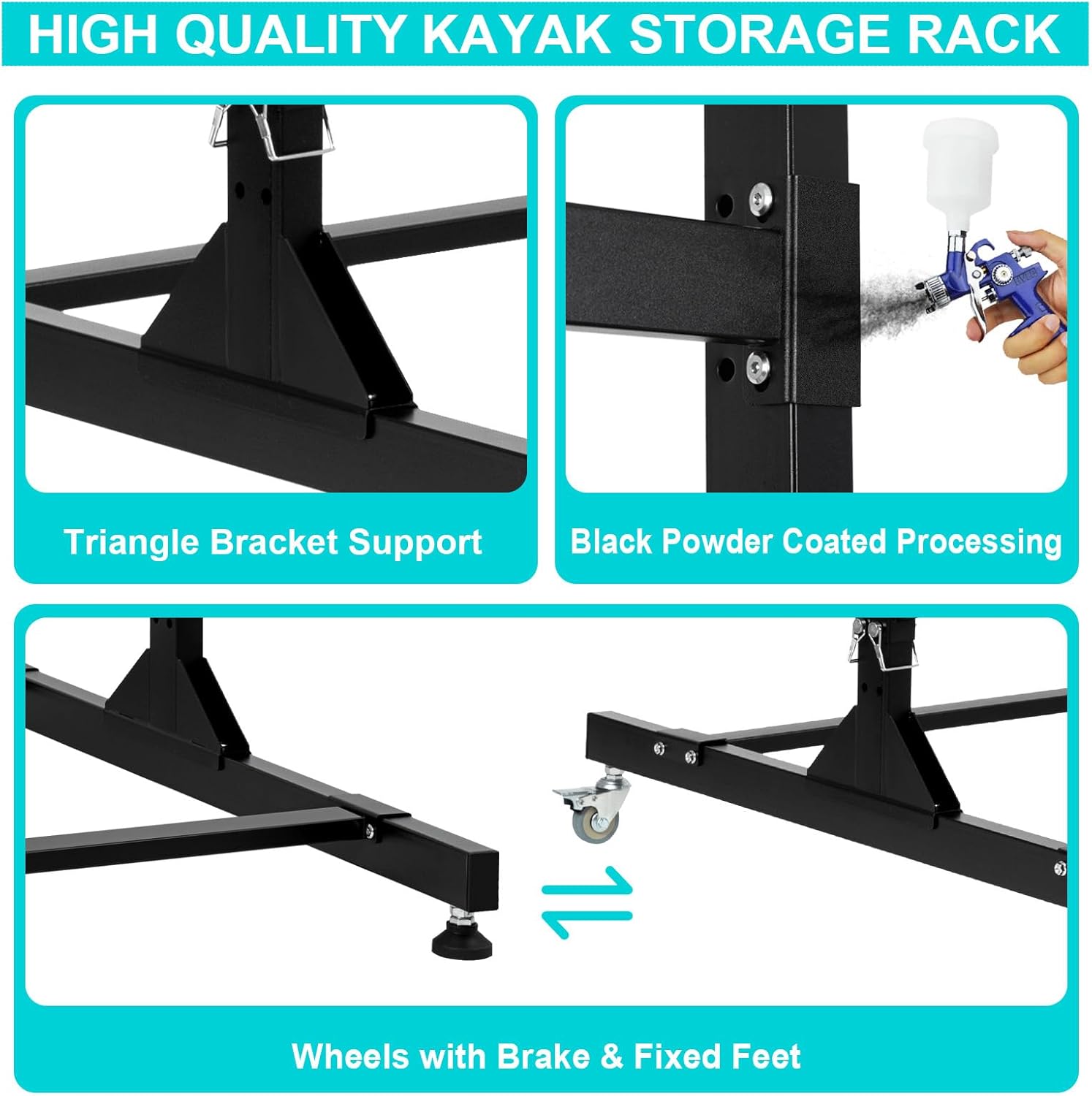 Heavy-Duty Kayak Storage Rack, Adjustable Kayak Rack for Indoor & Outdoor Use - $125