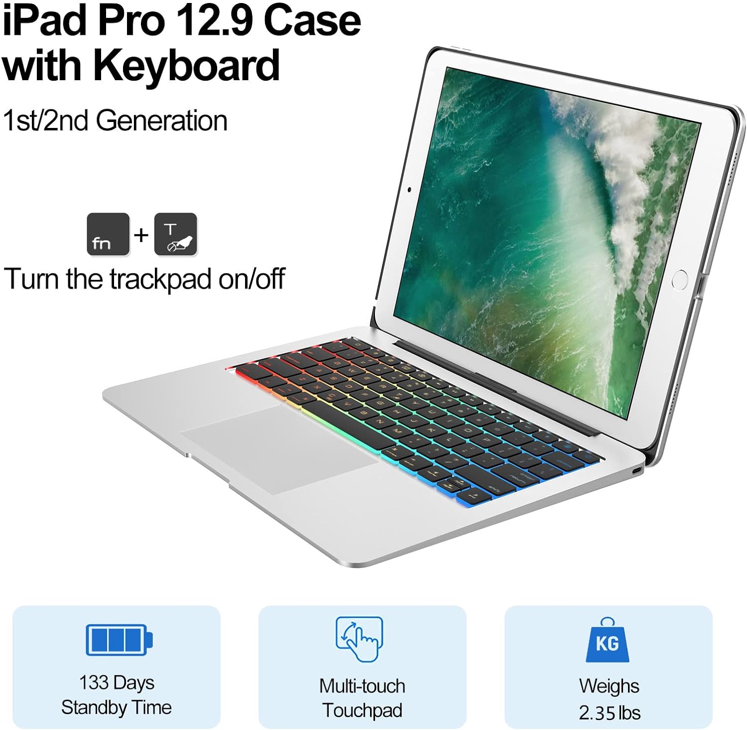 Upgraded | Touch Keyboard for iPad Pro 12.9 inch - 2017 (2nd Generation) - $105